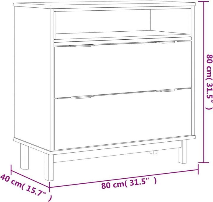 Image du produit vidaXL Schubladenschrank (80 x 40 x 80 cm)