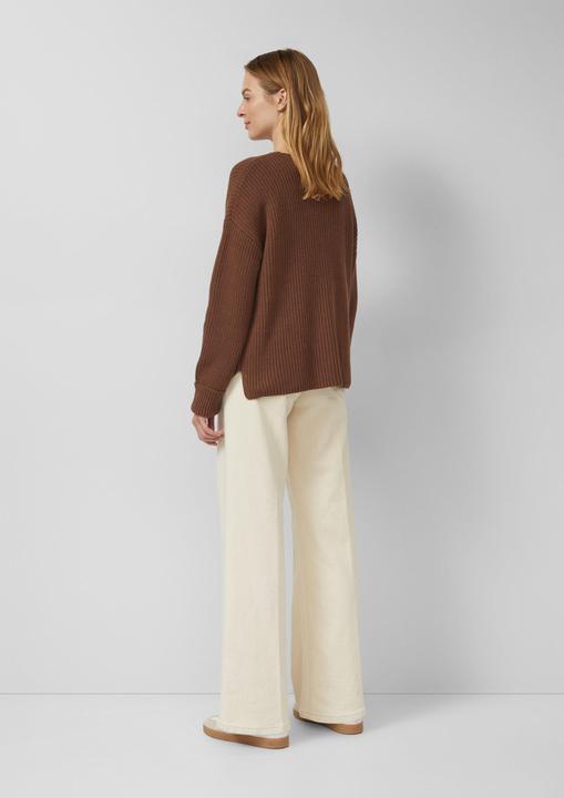 Produktbild s.Oliver Strickpullover Grobstrickpullover mit V-Ausschnitt im Relaxed Fit (38)