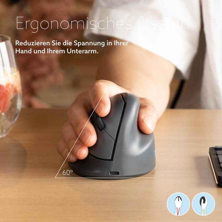 Produktbild R-Go Tools R-Go He Basic Medium Ergonomic Mouse Right-Handed Bluetooth (Kabellos)