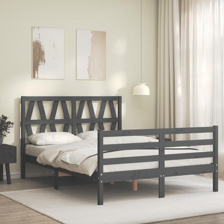 Image du produit VidaXL Massivholzbett mit Kopfteil Weiss 5FT King Size (150 x 200 cm)