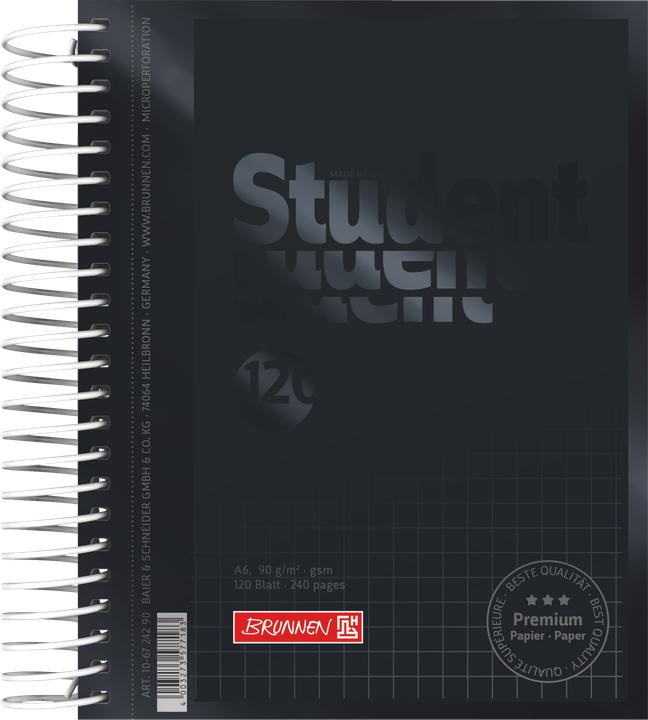 Image du produit Brunnen Collegblock Student Premium (A6, Quadrillé, Non contraignant)