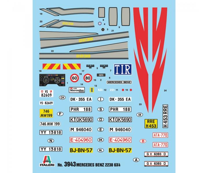 Actual product image Italeri 1:24 Mercedes Benz 2238 6x4