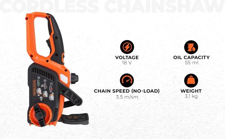 Actual product image Black & Decker Gkc1825l20 (Battery chain saw)