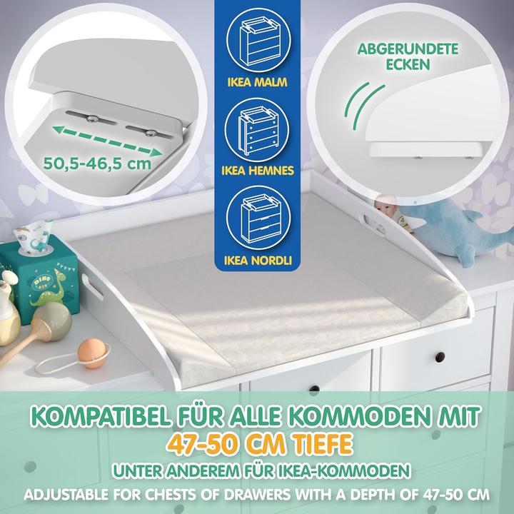 Produktbild Cadani Universal Wickelaufsatz für IKEA Kommoden 77×76×12 cm