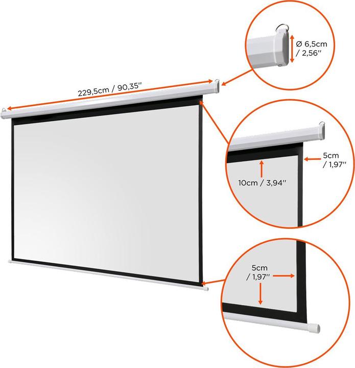 Produktbild Celexon basic 100" Zoll Motor-Leinwand 4:3 | 200x150cm | 4K Full HD 3D | elektrische Leinwand für Be (78.74", 4:3)