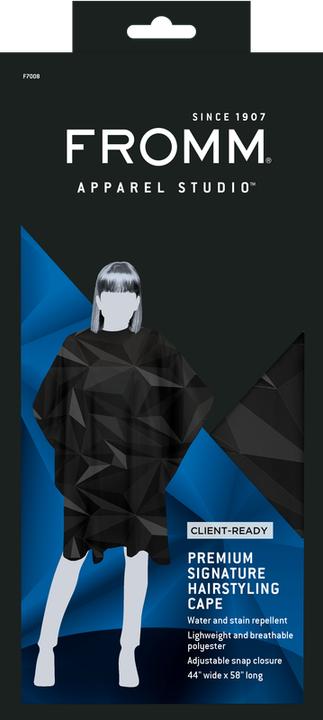 Produktbild Fromm Färbeumhang Triangle Schwarz/Grau 147 x 111 cm