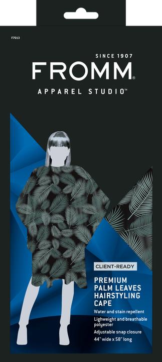 Produktbild Fromm Färbeumhang Palms Schwarz/Grün/Weiss 147 x 111 cm