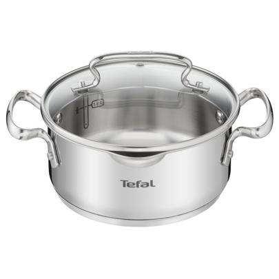 Tefal DUETTO+ G7194355 Kochtopf Rund Edelstahl, Pfanne + Kochtopf, Silber