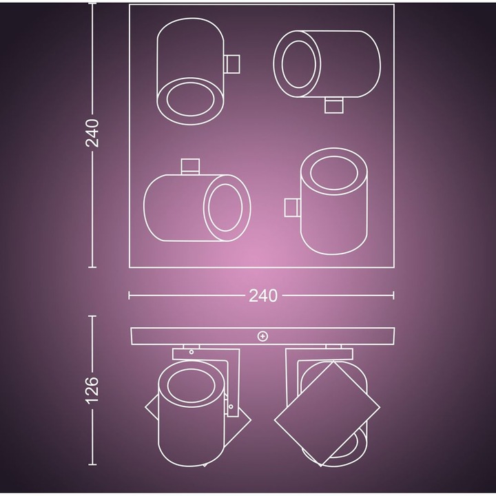 Produktbild Philips Hue Argenta Basis BT (1400 lm, GU10)