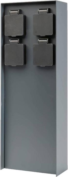 Produktbild Grafner Steckdosensäule anthrazit mit 4 Aussensteckdosen Edelstahl Gartensteckdose Energiesäule