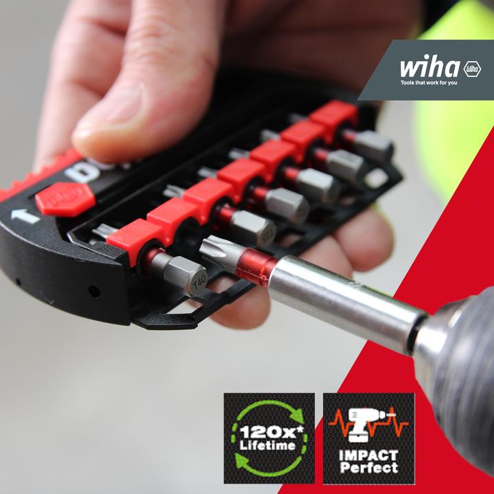 Actual product image Wiha BitBuddy 7-piece bit set I TY bit 49 mm I TORX 1/4" E6.3 I Accessories for screwdriving applications (Hexagon socket TX M20, Hexagon socket TX M30, Hexagon socket TX M10, Hexagon socket TX M15, Hexagon socket TX M25, Hexagon socket TX M40)