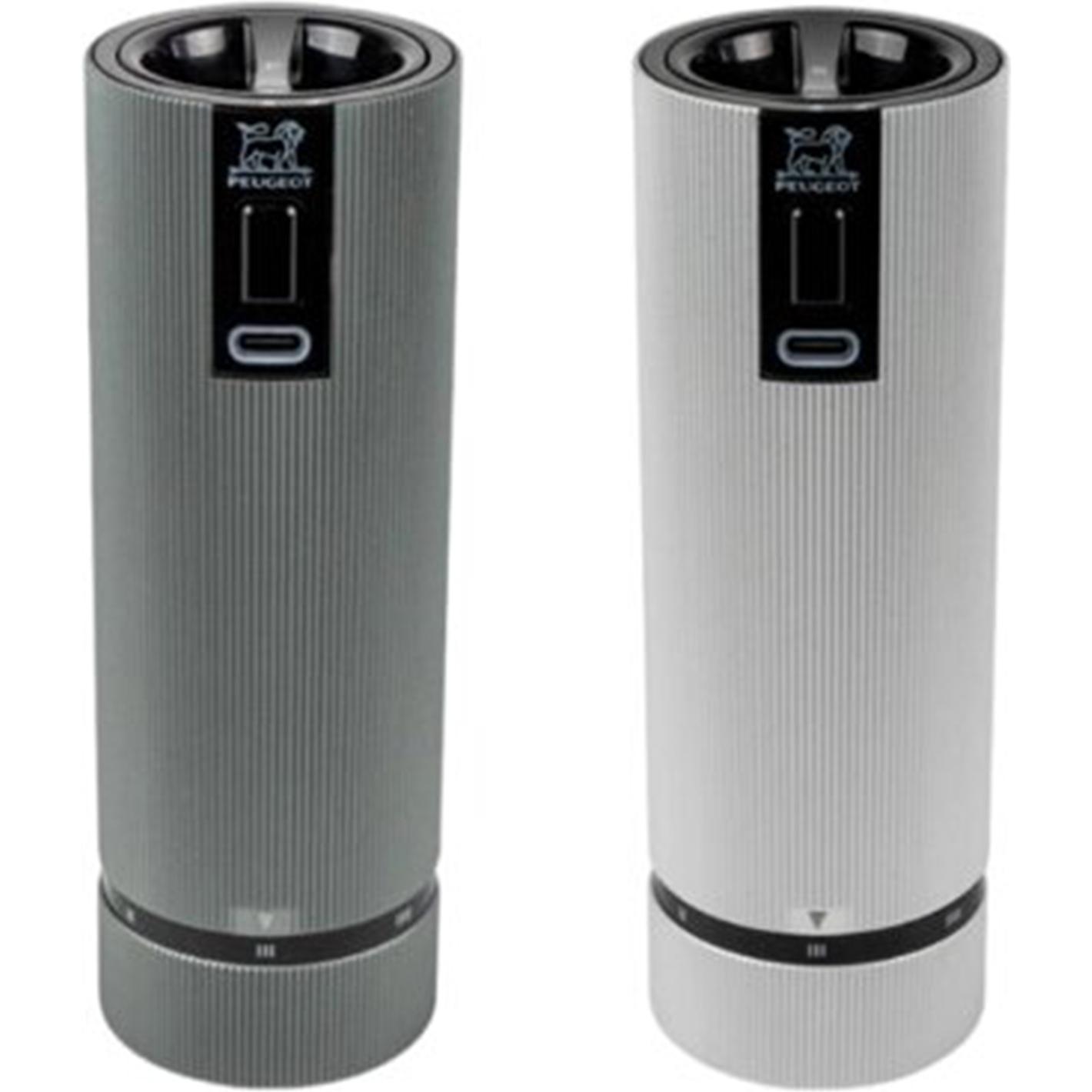 Thumbnail - Peugeot Mühlenset Elektrische Pfeffer- und Salzmühle, Pfeffermühle + Salzmühle, Grau, Silber