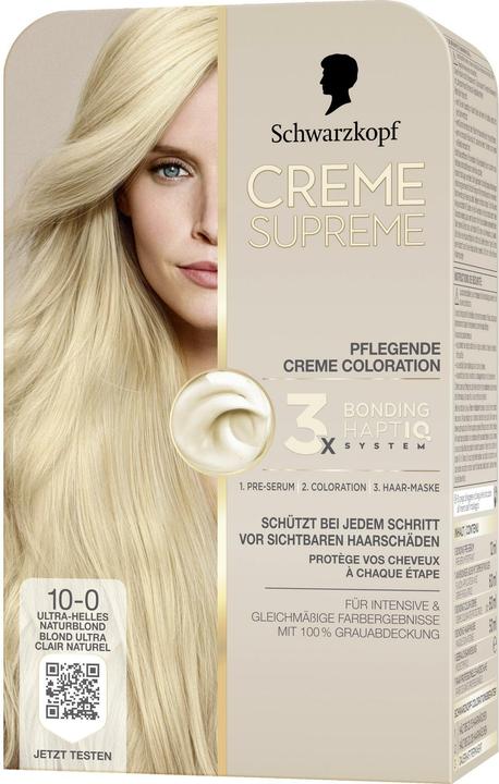 Actual product image Schwarzkopf Creme Supreme Creme Supreme Coloration 10-0 Ultra-Helles Naturblond (10-0 Ultra light natural blonde)