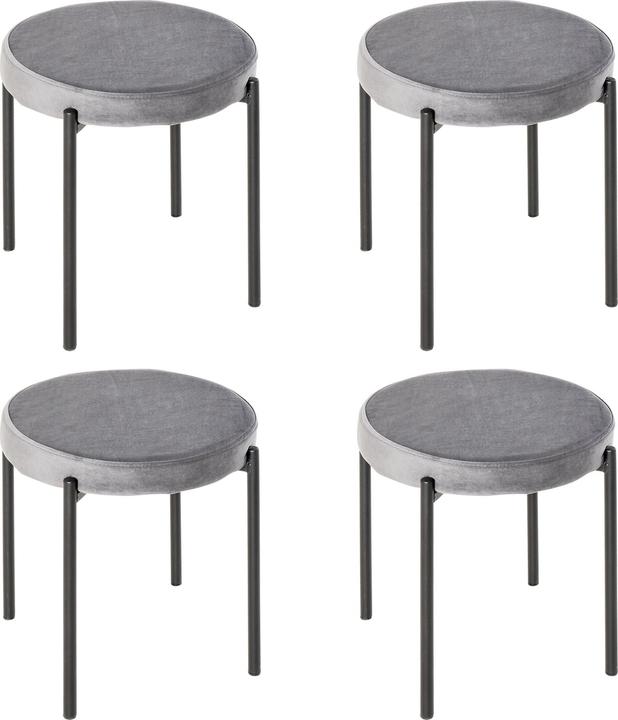 Homcom Stool 4-piece set with velvet cover