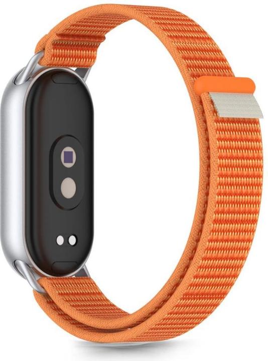 Actual product image Tech-Protect Nylon Pro Strap für Xiaomi Smart Band 8 / 9 / 10 / NFC - Orange-Grau (100% nylon)