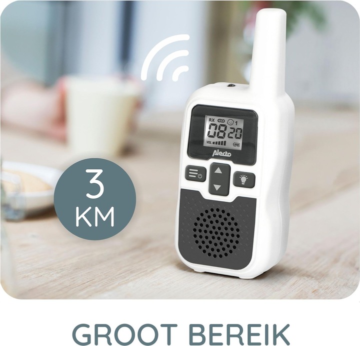 Produktbild Alecto Baby DBX-80 - Babyphone mit Reichweite von bis zu 3.000 Metern, weiss/anthrazit (Babyphone Audio, 3000 m)