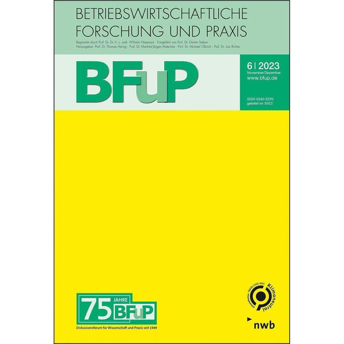 Thumbnail - Allgemeine Betriebswirtschaftslehre - 75 Jahre BFuP, Fachbücher
