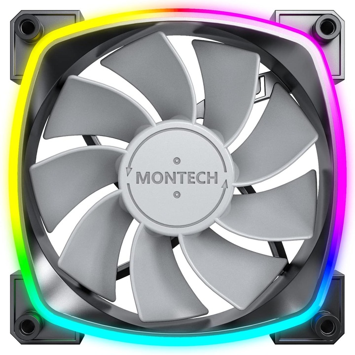 Actual product image Montech RX120 PWM ARGB fan - 120mm, black (120 mm, 1 x)