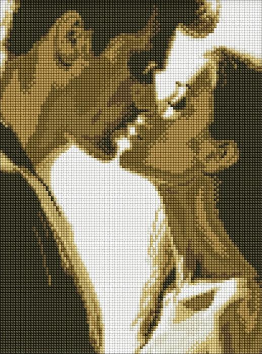Actual product image Ideyka Diamond Painting - Morning kiss with frame 30 x 40 cm