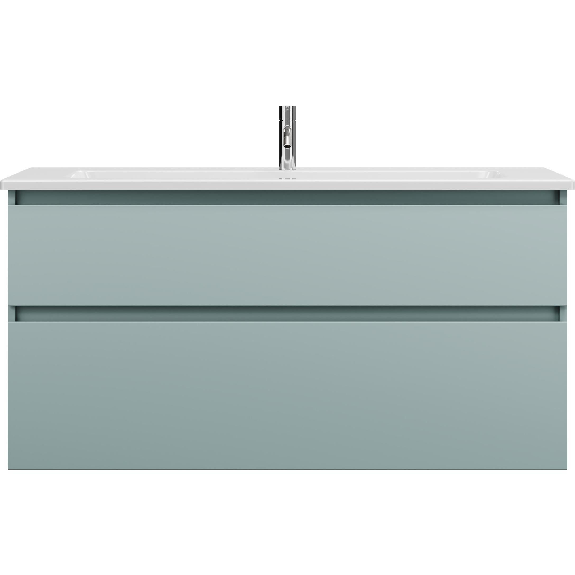 burgbad, Badmöbelset, Lin20 tiefes Keramik-Waschtisch Farbe Weiss Glänzend inklusive Waschtischunterschrank 2 Aus