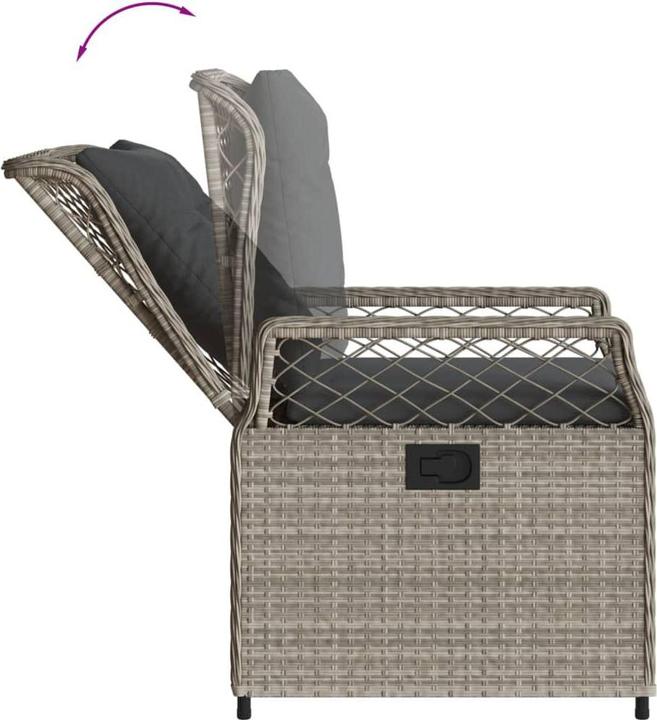 Image du produit vidaXL Meuble de jardin Ensemble de jardin 7pcs gris clair Poly rotin (160 cm)