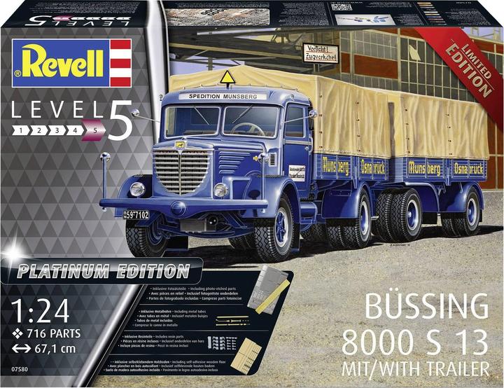 Produktbild Revell Büssing 8000 S 13 mit Trailer "Platinum Edition