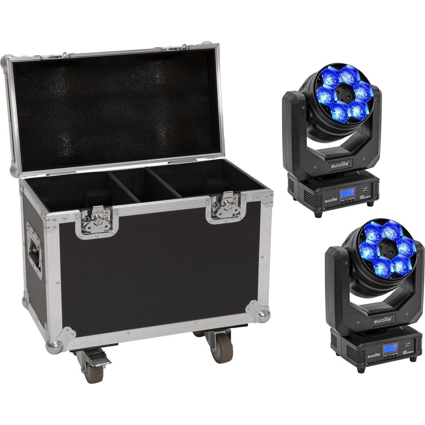 Eurolite Set 2x LED TMH-H240 Beam/Wash/Flowereffekt + Case, Licht Set