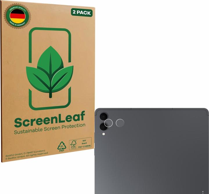 ScreenLeaf Schutzfolie für Samsung Galaxy Tab S11 Ultra (NUR Kameraschutz) nachhaltiger Displayschutz Display (2 Stück, Galaxy Tab S11 Ultra)