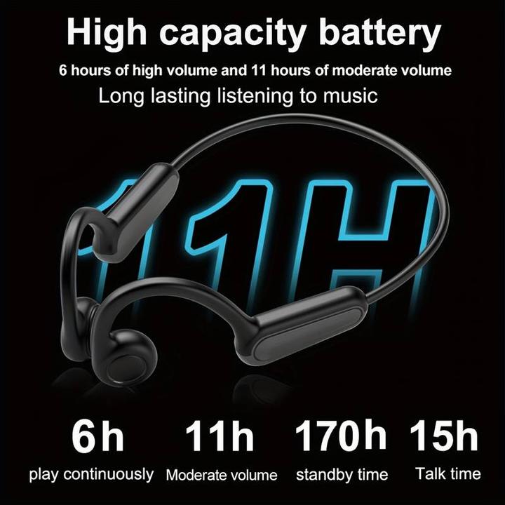 Image du produit PhoneLook Ecouteurs à conduction osseuse Bluetooth sans fil véritable pour le sport running vélo fitness (ANC, 11 h, Sans fil)