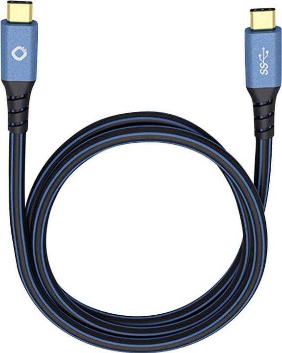 Actual product image Oehlbach USB 3.2 Gen 1 (USB 3.0) connection cable (1x C™ plug 1x plug) 3.00 m gold-plated plug contacts (3 m, USB 4.0, 10 W)