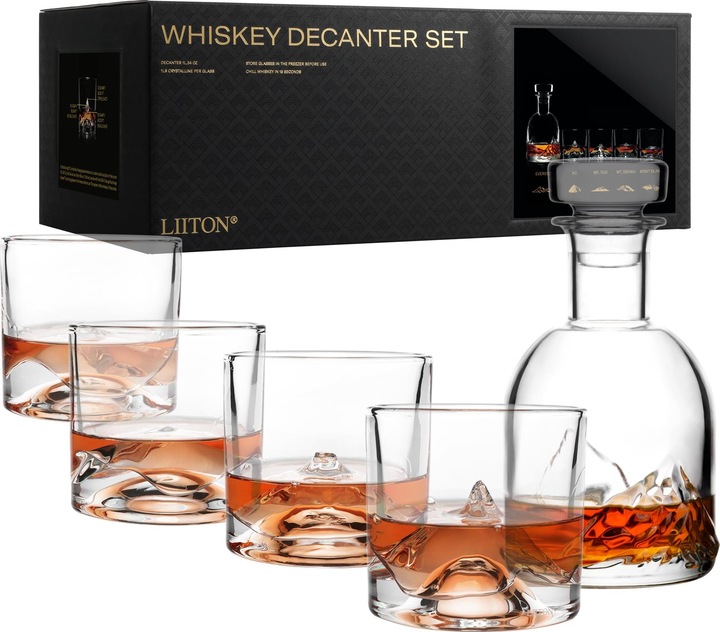 Actual product image Lite-On The Peaks whiskey glasses with decanter, 5-piece set (Whisky glass)