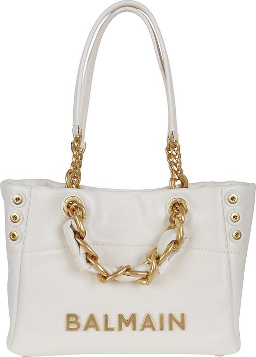 Produktbild Balmain 1945 soft small calfskin handbag, cream color