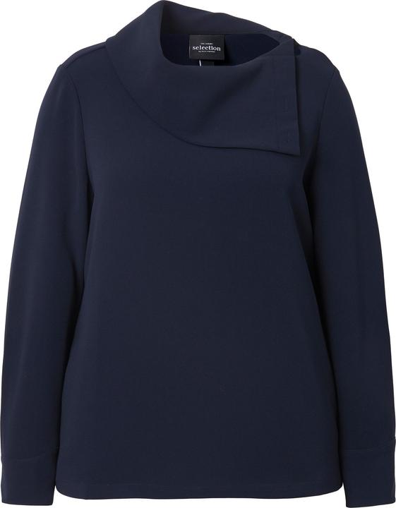 Immagine prodotto Ulla Popken Blusa di acetato con collo da camicia asimmetrico e maniche lunghe (42, 44)