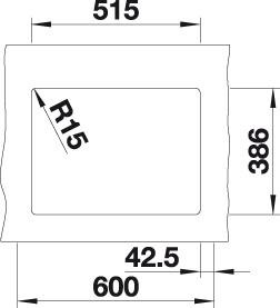 Actual product image Blanco Subline 350/150-U (Undermount sink, 45.60 cm, 52.50 cm)