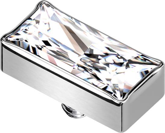 Produktbild Star Piercing Dermal Anchor rechteck silber Kristall silber (ohne Messing, Titan)