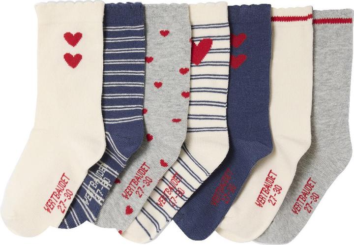 Immagine prodotto Vertbaudet Confezione da 7 calzini con motivi a cuore, bambina (Confezione da 7, 27, 30)