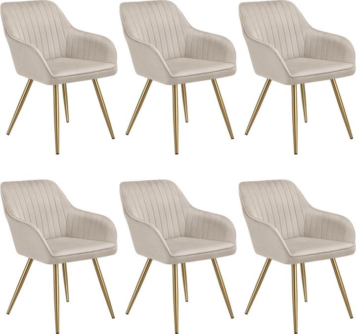 Produktbild tectake Stuhl Marilyn, Samtoptik, gesteppt