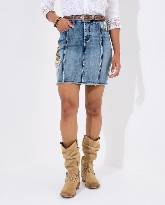 Actual product image Joe Browns Floral Embroidered Denim Skirt (34)