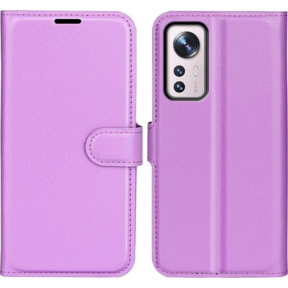 Cover-Discount Xiaomi 12 Pro - Leder Etui Hülle violett (Xiaomi 12 Pro), Smartphone Hülle, Violett
