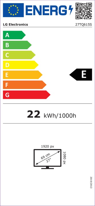 Energie-Label LG 27TQ615S-WZ.AEU 27" 1920x1080/16:9/1000:1/14ms/250cd-m2/HDMI/CI/USB/Repro/webOS (1920 x 1080 Pixel, 27")