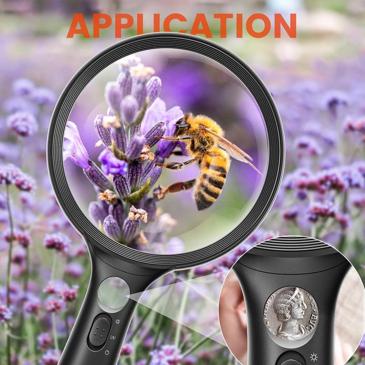 Produktbild Kibtoy Leselupe mit 10-fach Vergrösserung & LED-Licht