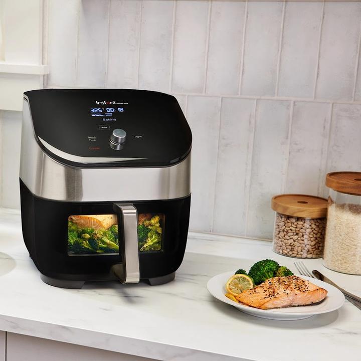 Actual product image Instant Pot Vortex Plus ClearCook OdourErase RVS 5.7 litre (6 Qt) 6-in-1 airfryer frituren roosteren grillen bak