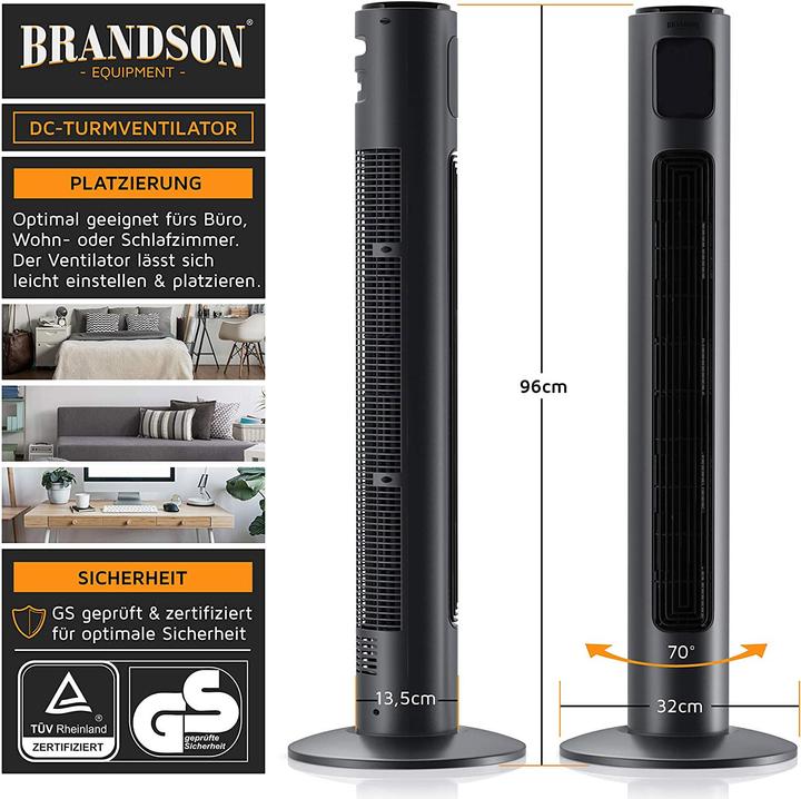 Actual product image Brandson Tower fan Silent with DC motor