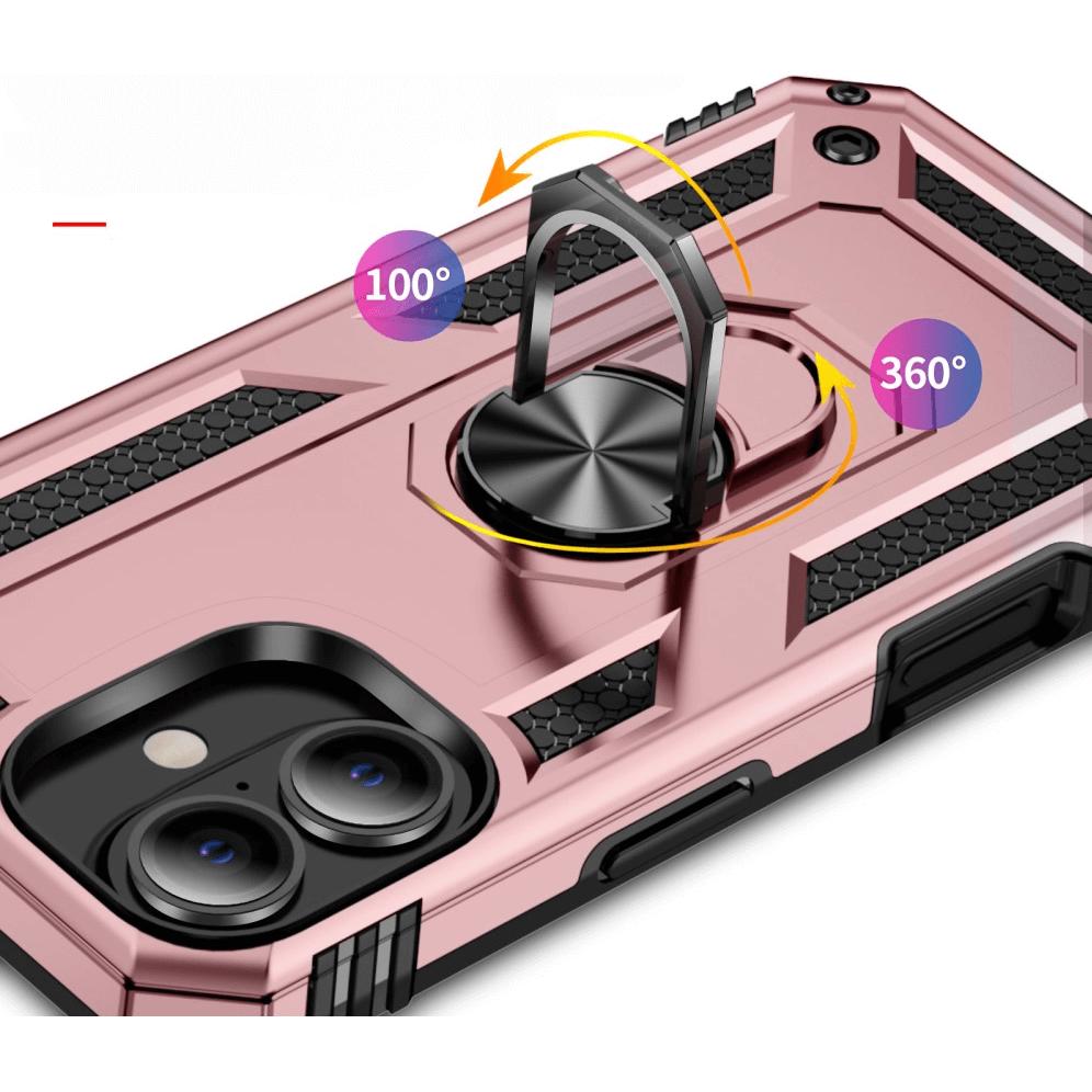Thumbnail - Cover-Discount iPhone 16 - Robustes Back Cover mit Kickstand (Apple iPhone 16), Smartphone Hülle, Rosa