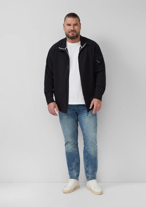 Produktbild s.Oliver Sweatshirt Jacke Melierte Sweatjacke mit Ärmeltasche (3XL)