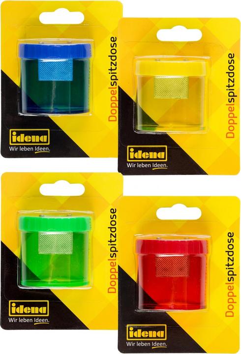 Actual product image Idena Sharpening box 2 oval, assorted colours