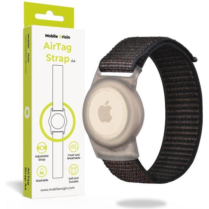 Mobile Origin Cinturino AirTag nero (Apple), Localizzatore GPS, Nero