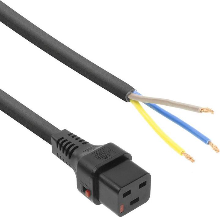 Produktbild Iec Lock 230V connection cable C19 lockable - open end black 2.00 m (2 m)