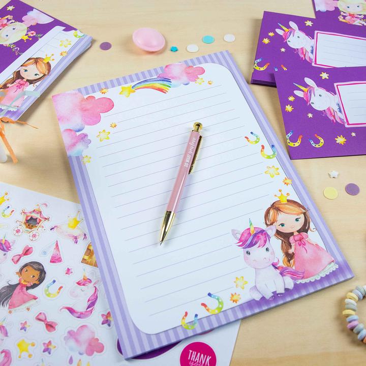 Produktbild Papierdrachen Briefblock Set - Einhorn - Set 2 (A4)