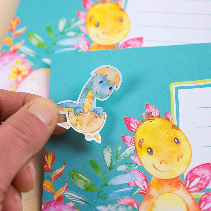 Produktbild Papierdrachen Briefblock Set - Dinosaurier - Set 5